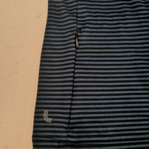 Lole Ladies Blue Black Striped Full Zip Athletic Jacket - Picture 3 of 9